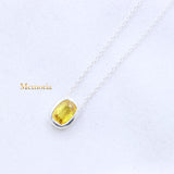 Natural Yellow Sapphire Gemstone 925 Silver Necklace