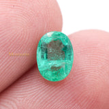 Natural Emerald Oval Faceted Cut Gemstone 8X6mm Healing Loose Gemstone For Making Jewelry