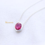 Natural Ruby Gemstone 925 Silver Necklace