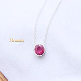 Natural Ruby Gemstone 925 Silver Necklace