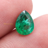 Natural Emerald Pear Faceted Cut Gemstone 9X7mm Healing Loose Gemstone For Making Jewelry