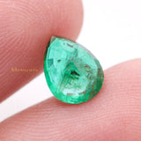 Natural Emerald Pear Faceted Cut Gemstone 9X7mm Healing Loose Gemstone For Making Jewelry