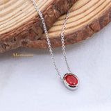 Natural Carnelian Gemstone 925 Silver Necklace