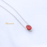 Natural Carnelian Gemstone 925 Silver Necklace