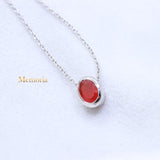 Natural Carnelian Gemstone 925 Silver Necklace