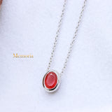 Natural Carnelian Gemstone 925 Silver Necklace