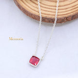 Natural Ruby Gemstone 925 Silver Necklace