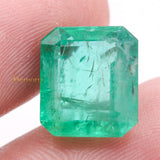 Natural Emerald Rectangle Shaped Faceted Gemstone 13X11mm Healing Loose Gemstone For Making Jewelry