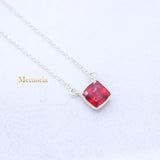 Natural Ruby Gemstone 925 Silver Necklace