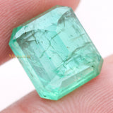 Natural Emerald Rectangle Shaped Faceted Gemstone 13X11mm Healing Loose Gemstone For Making Jewelry