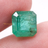 Natural Emerald Square Faceted Cut Gemstone 8X8mm Healing Loose Gemstone For Making Jewelry