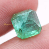 Natural Emerald Square Faceted Cut Gemstone 8X8mm Healing Loose Gemstone For Making Jewelry