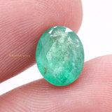 Natural Emerald Oval Faceted Cut Gemstone 10X8mm Healing Loose Gemstone For Making Jewelry