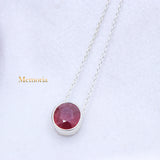 Natural Ruby Gemstone 925 Silver Necklace