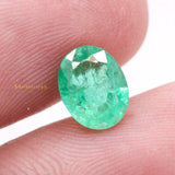 Natural Emerald Oval Faceted Cut Gemstone 9X7mm Healing Loose Gemstone For Making Jewelry