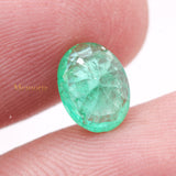 Natural Emerald Oval Faceted Cut Gemstone 9X7mm Healing Loose Gemstone For Making Jewelry