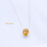 Natural Yellow Sapphire Gemstone 925 Silver Necklace