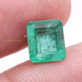 Natural Emerald Rectangle Shaped Faceted Gemstone 9X7mm Healing Loose Gemstone For Making Jewelry