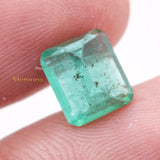 Natural Emerald Rectangle Shaped Faceted Gemstone 9X7mm Healing Loose Gemstone For Making Jewelry