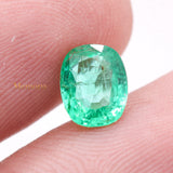 Natural Emerald Cushion Shaped Faceted Gemstone 8X6mm Healing Loose Gemstone For Making Jewelry