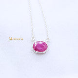 Natural Ruby Gemstone 925 Silver Necklace