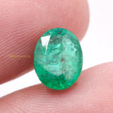 Natural Emerald Oval Shaped Faceted Gemstone 10X7mm Healing Loose Gemstone For Making Jewelry