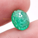 Natural Emerald Oval Shaped Faceted Gemstone 10X7mm Healing Loose Gemstone For Making Jewelry