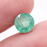 Natural Emerald Round Shaped Faceted Gemstone 7X7mm Healing Loose Gemstone For Making Jewelry