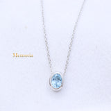 Natural Blue Topaz Gemstone 925 Silver Necklace