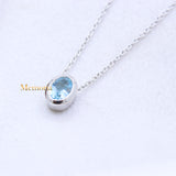 Natural Blue Topaz Gemstone 925 Silver Necklace