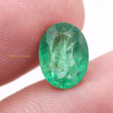 Natural Emerald Oval Faceted Cut Gemstone 10X7mm Healing Loose Gemstone For Making Jewelry