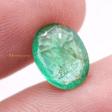 Natural Emerald Oval Faceted Cut Gemstone 10X7mm Healing Loose Gemstone For Making Jewelry