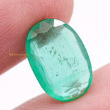 Natural Emerald Oval Faceted Cut Gemstone 12X8mm Healing Loose Gemstone For Making Jewelry