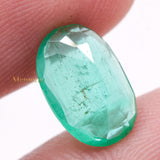 Natural Emerald Oval Faceted Cut Gemstone 12X8mm Healing Loose Gemstone For Making Jewelry