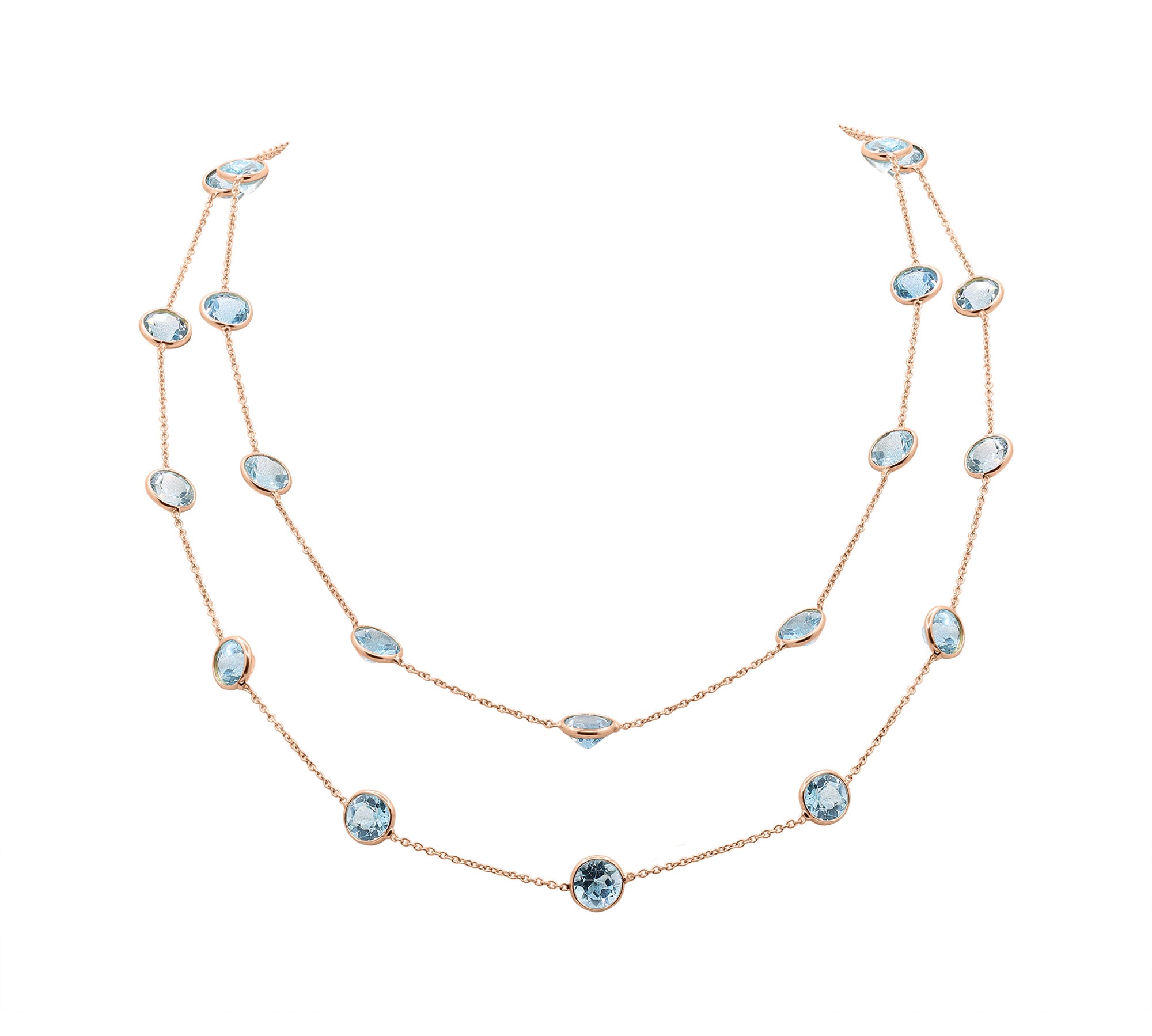 925 Sterling Silver Natural Blue Topaz Gemstone Necklace