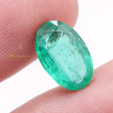 Natural Emerald Oval Faceted Cut Gemstone 11.5X7mm Healing Loose Gemstone For Making Jewelry