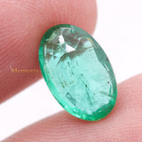 Natural Emerald Oval Faceted Cut Gemstone 11.5X7mm Healing Loose Gemstone For Making Jewelry