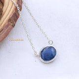 Natural Blue Topaz Gemstone 925 Silver Necklace