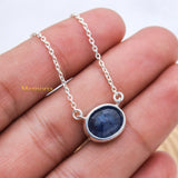 Natural Blue Topaz Gemstone 925 Silver Necklace