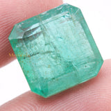 Natural Emerald Square Faceted Cut Gemstone 14X14mm Healing Loose Gemstone For Making Jewelry