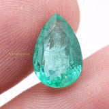 Natural Emerald Pear Shaped Faceted Gemstone 11X7mm Healing Loose Gemstone For Making Jewelry