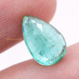 Natural Emerald Pear Shaped Faceted Gemstone 11X7mm Healing Loose Gemstone For Making Jewelry