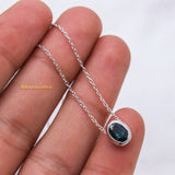 Natural London Blue Topaz Gemstone 925 Silver Necklace