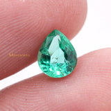 Buy Natural Emerald Pear Shaped Faceted Gemstone 7X6mm Healing Loose Gemstone For Making Jewelry