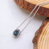Natural London Blue Topaz Oval Bezel Necklace 925 Sterling Silver Minimal Gemstone Pendant
