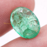 Buy Natural Emerald Oval Faceted Cut 11X8mm Gemstone Healing Loose Gemstone For Making Jewelry