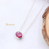 Natural Ruby Gemstone 925 Silver Necklace