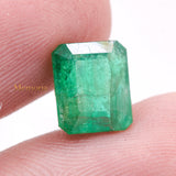 Natural Emerald Rectangle Shaped Faceted Gemstone 9X8mm Healing Loose Gemstone For Making Jewelry