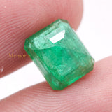 Natural Emerald Rectangle Shaped Faceted Gemstone 9X8mm Healing Loose Gemstone For Making Jewelry