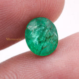 Natural Emerald Oval Faceted Cut Gemstone 7X6mm Healing Loose Gemstone For Making Jewelry